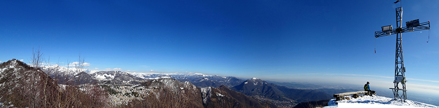 Monte Podona innevato (1228 m) da Salmezza l'8 marzo 2018